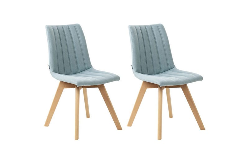 Sæt med 2 spisebordsstole Calgary - Blåt, lyst træ - Møbler - Stole & lænestole - Spisebordsstole & køkkenstole