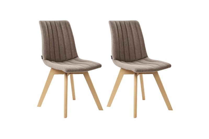 Sæt med 2 spisebordsstole Calgary, Brunt, lyst træ