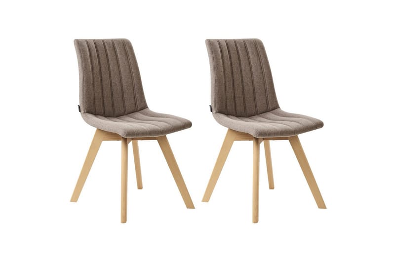 Sæt med 2 spisebordsstole Calgary - Brunt, lyst træ - Møbler - Stole & lænestole - Spisebordsstole & køkkenstole