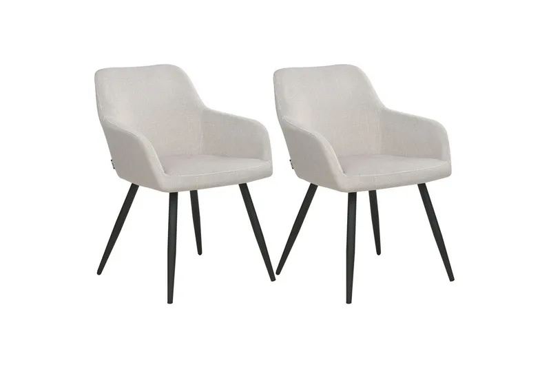 Sæt med 2 spisebordsstole Casmalia, Beige, sort
