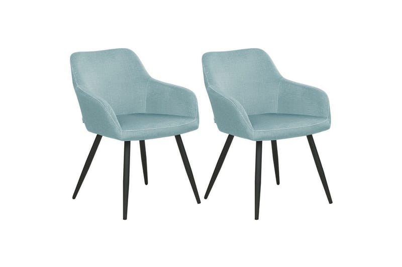 Sæt med 2 spisebordsstole Casmalia, Blå, Sort
