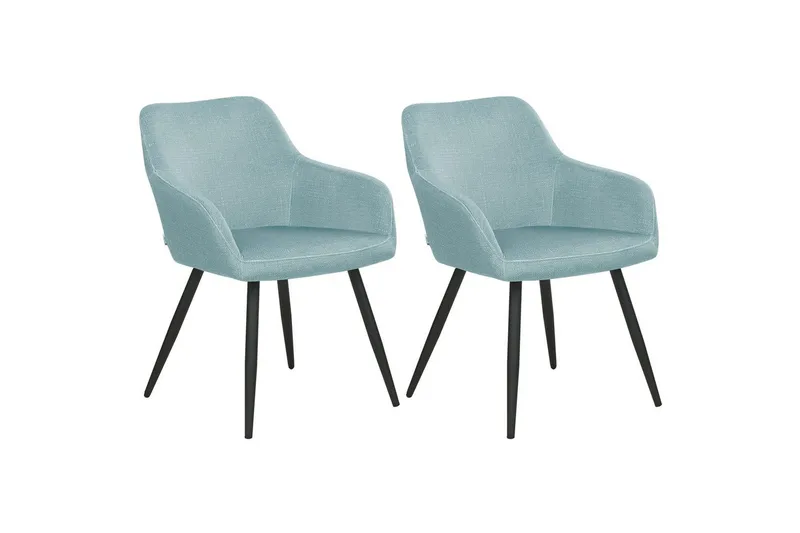 Sæt med 2 spisebordsstole Casmalia, Blå, Sort