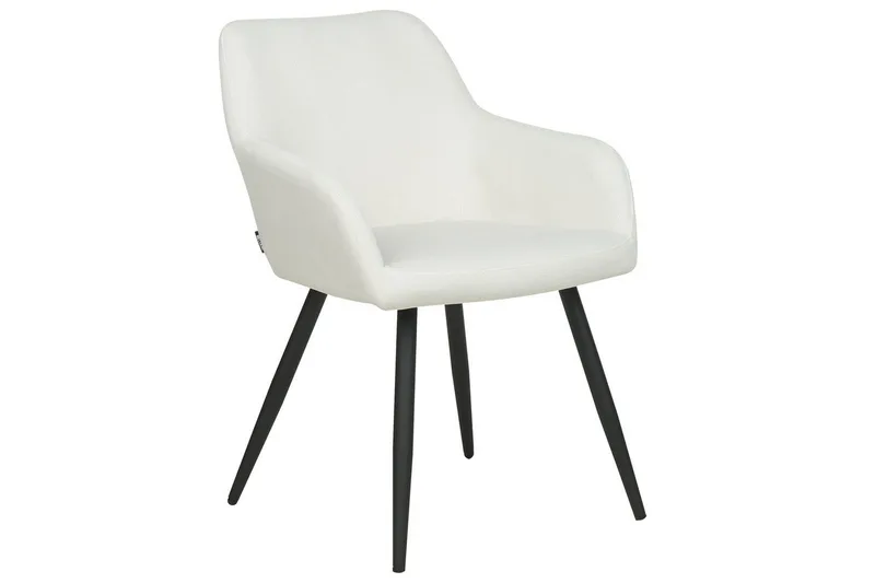 Sæt med 2 spisebordsstole Casmalia - Hvid, Sort - Møbler - Stole & lænestole - Spisebordsstole & køkkenstole
