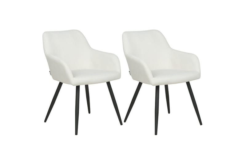 Sæt med 2 spisebordsstole Casmalia - Hvid, Sort - Møbler - Stole & lænestole - Spisebordsstole & køkkenstole