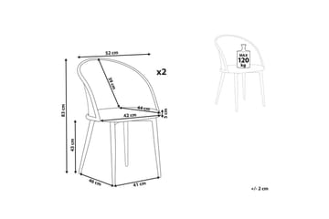 Sæt med 2 spisebordsstole Cornell - Sort, beige, lyst træ - Møbler - Stole & lænestole - Spisebordsstole & køkkenstole