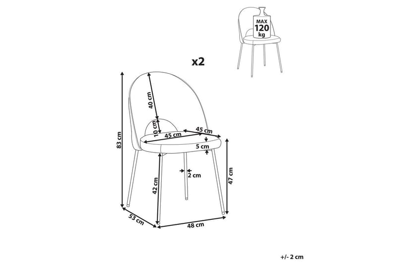 Sæt med 2 spisebordsstole Covelo - Orange, sort - Møbler - Stole & lænestole - Spisebordsstole & køkkenstole