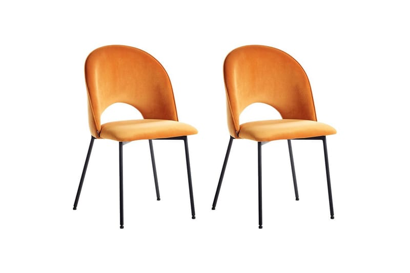 Sæt med 2 spisebordsstole Covelo, Orange, sort