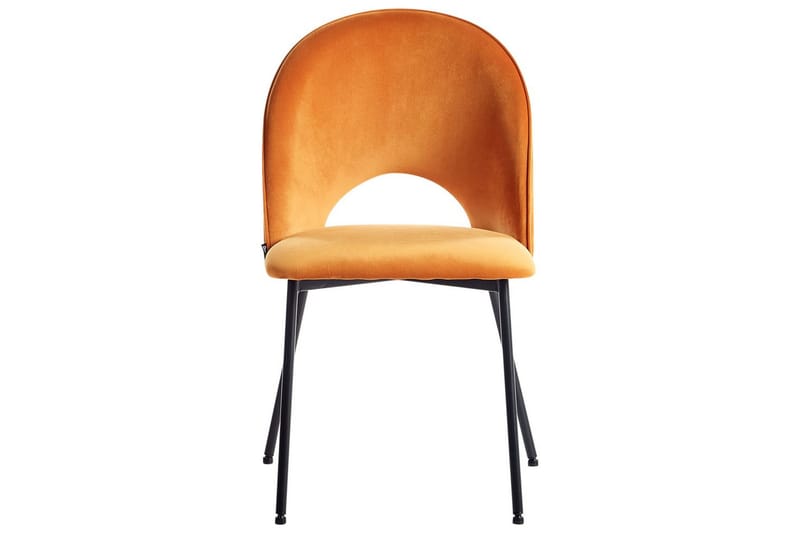Sæt med 2 spisebordsstole Covelo - Orange, sort - Møbler - Stole & lænestole - Spisebordsstole & køkkenstole