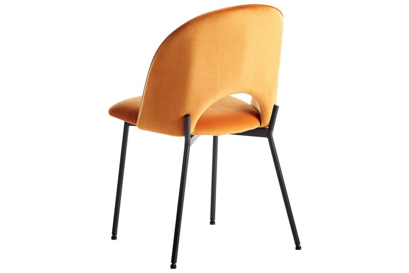 Sæt med 2 spisebordsstole Covelo - Orange, sort - Møbler - Stole & lænestole - Spisebordsstole & køkkenstole