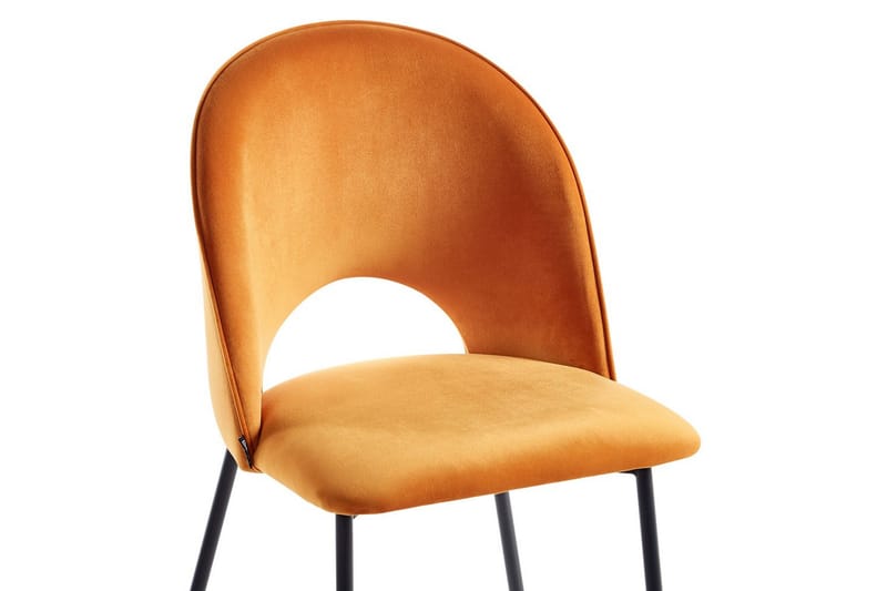 Sæt med 2 spisebordsstole Covelo - Orange, sort - Møbler - Stole & lænestole - Spisebordsstole & køkkenstole