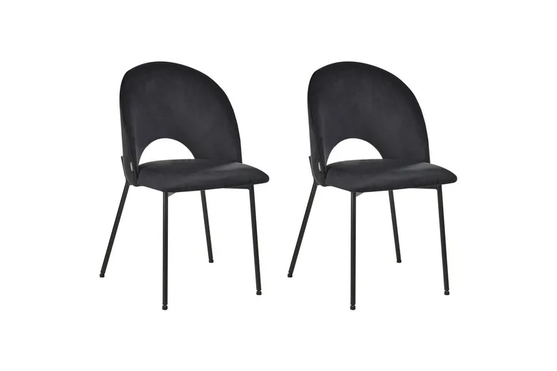 Sæt med 2 spisebordsstole Covelo, Sort