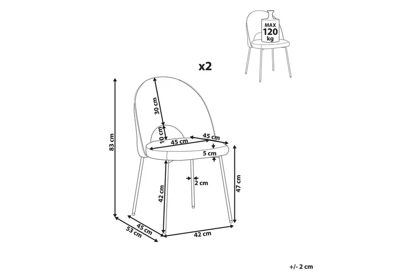 Sæt med 2 spisebordsstole Covelo - Sort - Møbler - Stole & lænestole - Spisebordsstole & køkkenstole