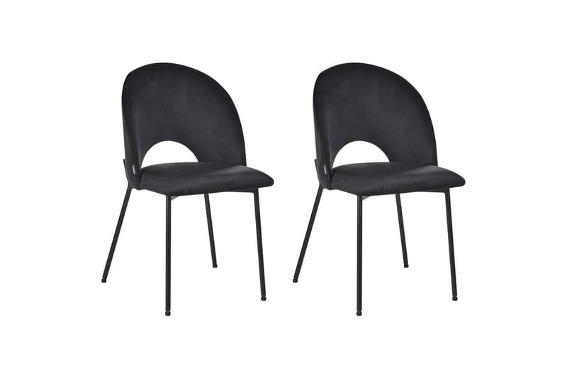 Sæt med 2 spisebordsstole Covelo, Sort