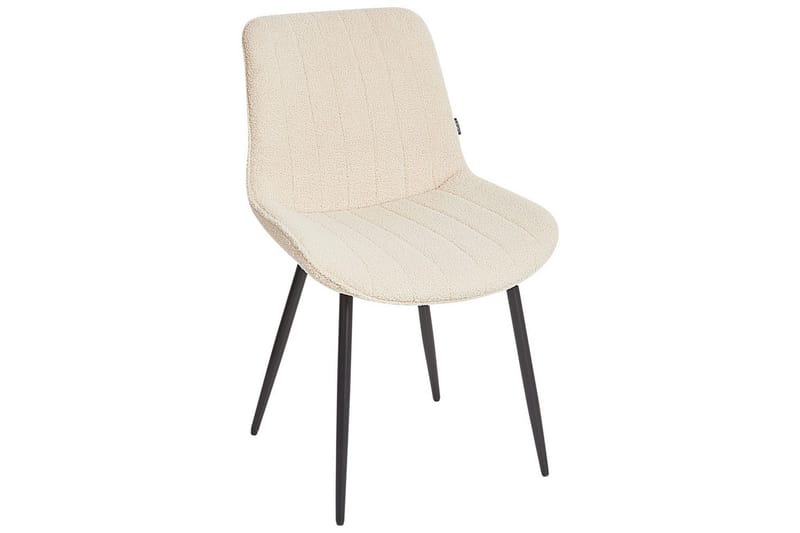 Sæt med 2 spisebordsstole Dubrovnik - Beige, sort/Bouclé - Møbler - Stole & lænestole - Spisebordsstole & køkkenstole
