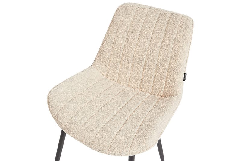 Sæt med 2 spisebordsstole Dubrovnik - Beige, sort/Bouclé - Møbler - Stole & lænestole - Spisebordsstole & køkkenstole