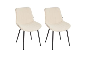 Sæt med 2 spisebordsstole Dubrovnik - Beige, sort/Bouclé - Møbler - Stole & lænestole - Spisebordsstole & køkkenstole