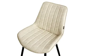 Sæt med 2 spisebordsstole Dubrovnik - Beige, sort/kunstlæder - Møbler - Stole & lænestole - Spisebordsstole & køkkenstole