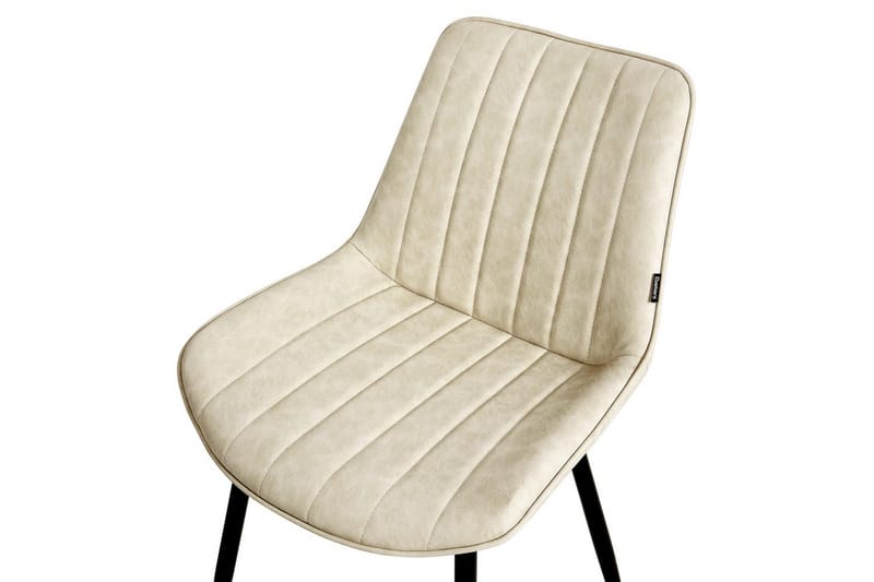 Sæt med 2 spisebordsstole Dubrovnik - Beige, sort/kunstlæder - Møbler - Stole & lænestole - Spisebordsstole & køkkenstole