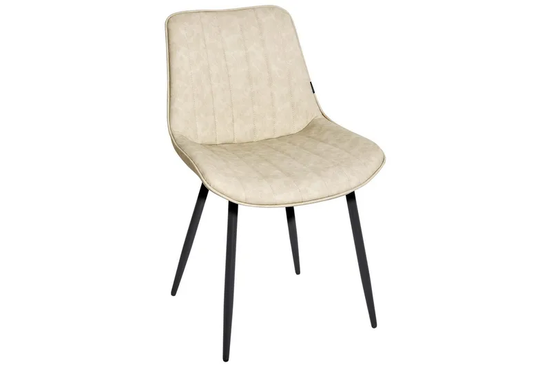 Sæt med 2 spisebordsstole Dubrovnik - Beige, sort/Kunstlæder - Møbler - Stole & lænestole - Spisebordsstole & køkkenstole