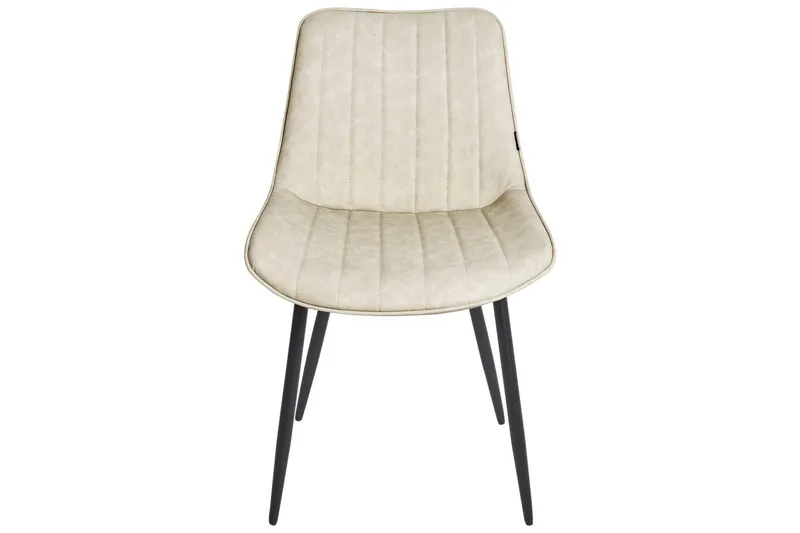 Sæt med 2 spisebordsstole Dubrovnik - Beige, sort/Kunstlæder - Møbler - Stole & lænestole - Spisebordsstole & køkkenstole