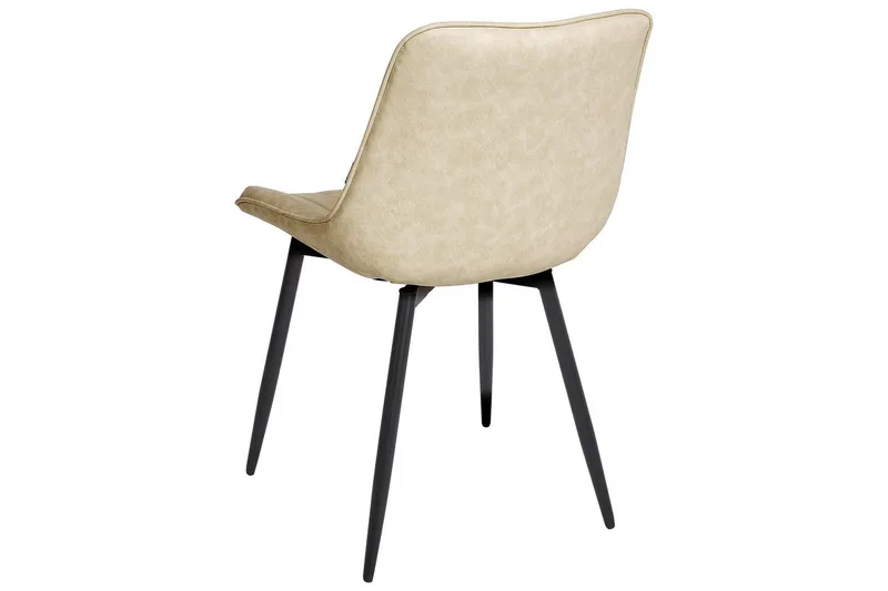 Sæt med 2 spisebordsstole Dubrovnik - Beige, sort/Kunstlæder - Møbler - Stole & lænestole - Spisebordsstole & køkkenstole
