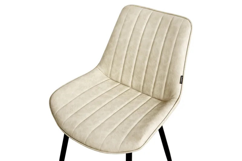 Sæt med 2 spisebordsstole Dubrovnik - Beige, sort/Kunstlæder - Møbler - Stole & lænestole - Spisebordsstole & køkkenstole