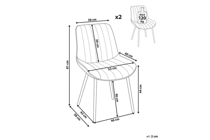 Sæt med 2 spisebordsstole Dubrovnik - Brun, Sort/Kunstlæder - Møbler - Stole & lænestole - Spisebordsstole & køkkenstole