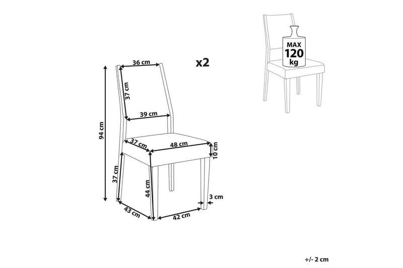 Sæt med 2 spisebordsstole Elmira - Møbler - Stole & lænestole - Spisebordsstole & køkkenstole