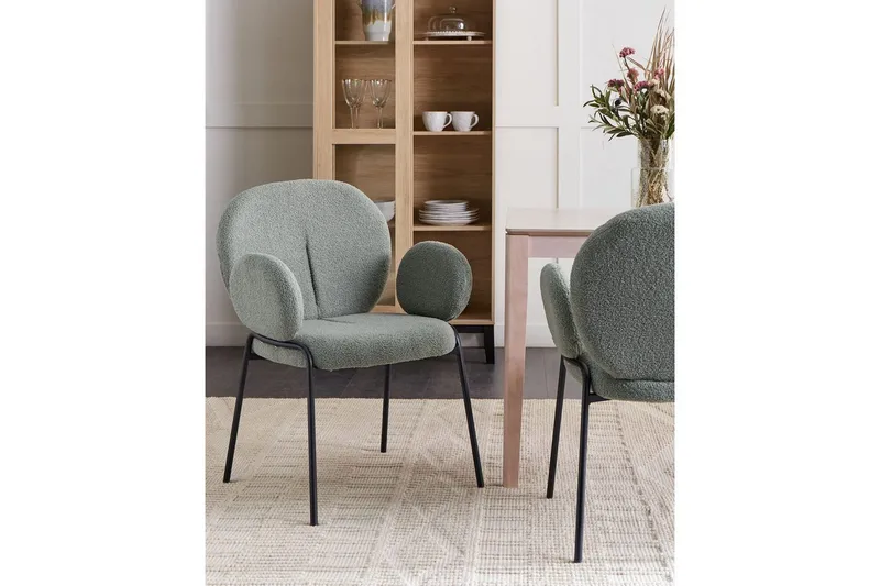 Sæt med 2 spisebordsstole Ely - Grøn, sort - Møbler - Stole & lænestole - Spisebordsstole & køkkenstole