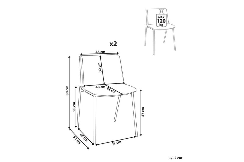 Sæt med 2 spisebordsstole Esbon - Grå, sort - Møbler - Stole & lænestole - Spisebordsstole & køkkenstole