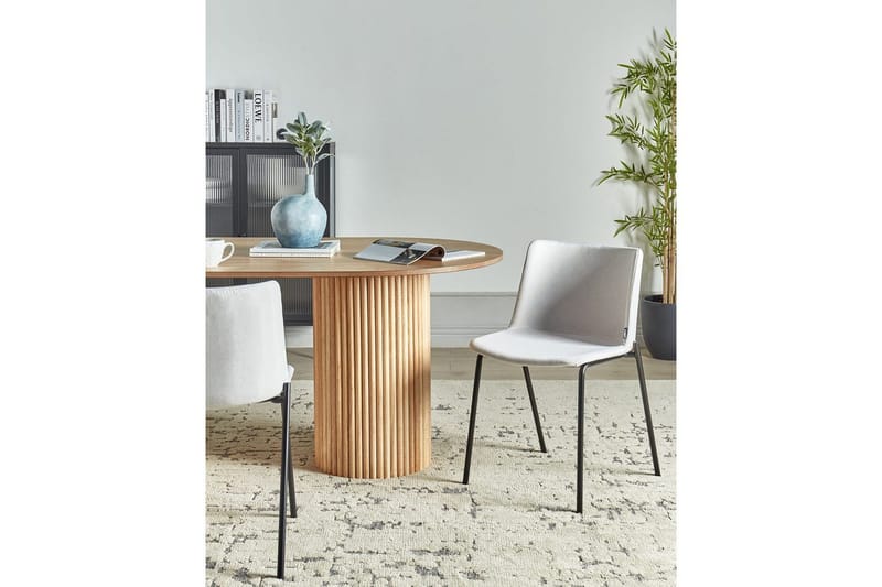 Sæt med 2 spisebordsstole Esbon - Grå, sort - Møbler - Stole & lænestole - Spisebordsstole & køkkenstole