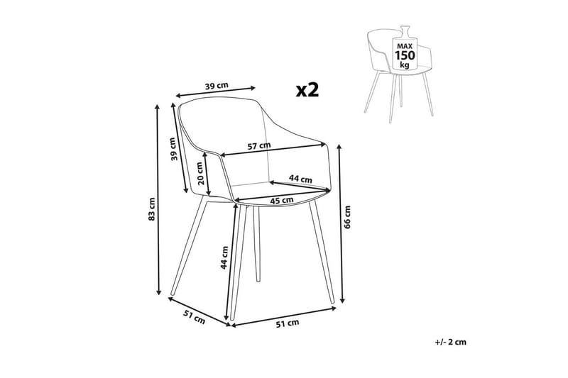 Sæt med 2 spisebordsstole Fonda ll - Hvid, lyst træ - Møbler - Stole & lænestole - Spisebordsstole & køkkenstole