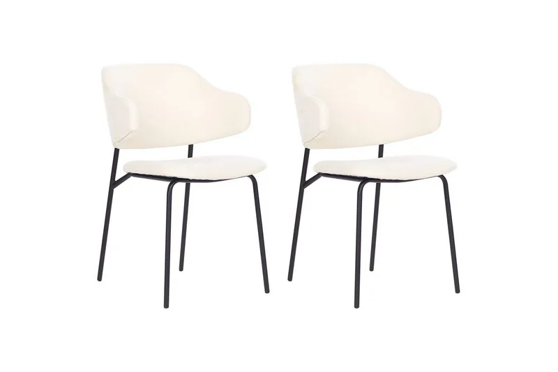 Sæt med 2 spisebordsstole Kenai, Beige, sort
