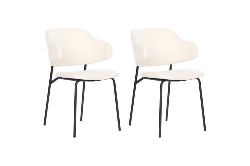 Sæt med 2 spisebordsstole Kenai - Beige, sort - Møbler - Stole & lænestole - Spisebordsstole & køkkenstole