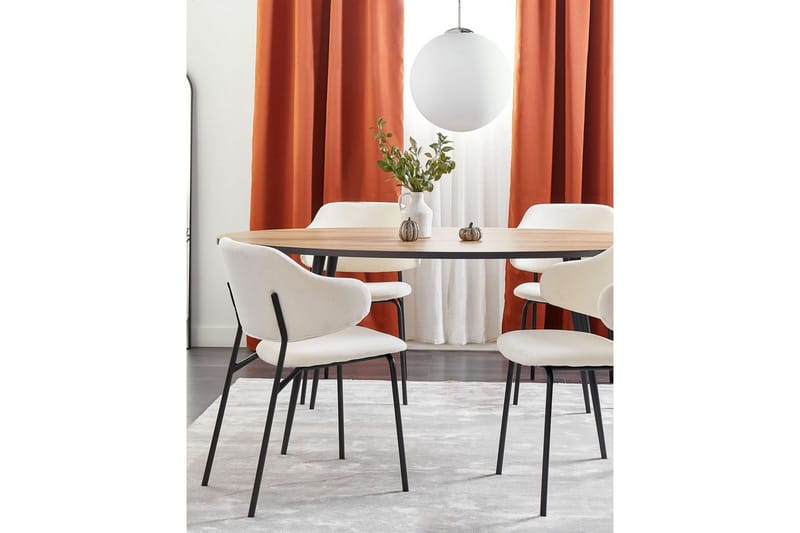 Sæt med 2 spisebordsstole Kenai - Beige, sort - Møbler - Stole & lænestole - Spisebordsstole & køkkenstole