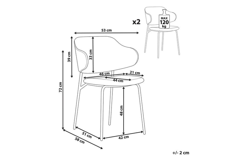 Sæt med 2 spisebordsstole Kenai - Grøn, sort - Møbler - Stole & lænestole - Spisebordsstole & køkkenstole