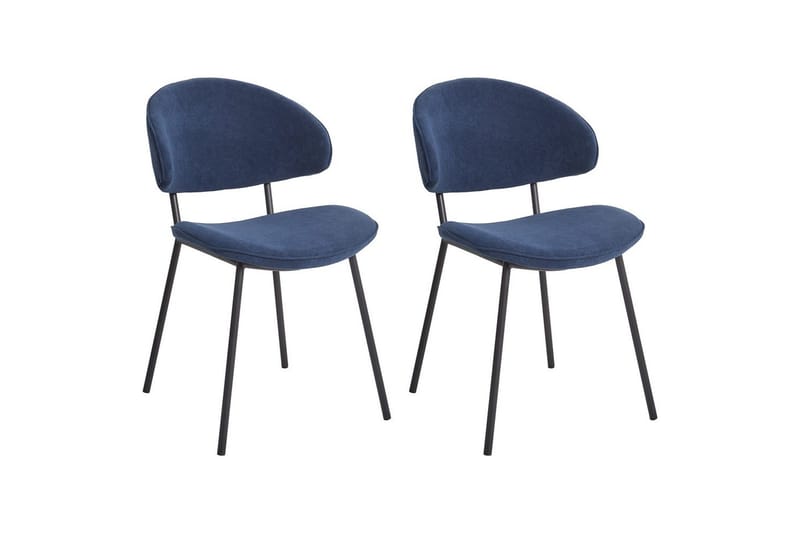 Sæt med 2 spisebordsstole Kiana, Blå, sort