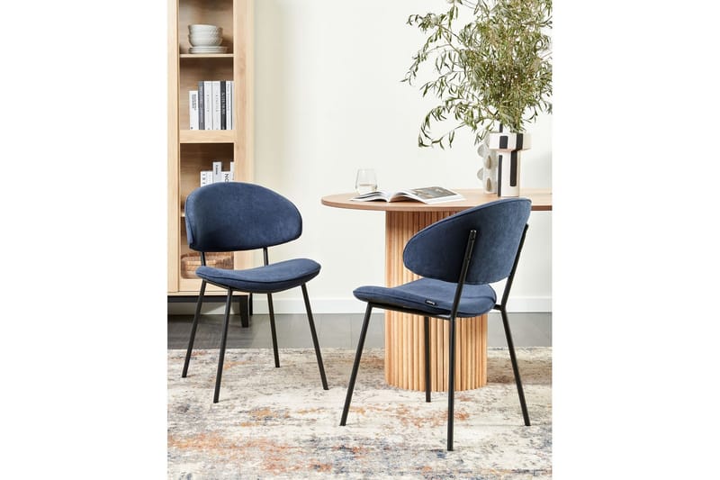 Sæt med 2 spisebordsstole Kiana - Blå, sort - Møbler - Stole & lænestole - Spisebordsstole & køkkenstole