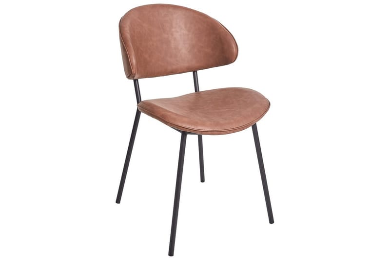 Sæt med 2 spisebordsstole Kiana - Brun, Sort - Møbler - Stole & lænestole - Spisebordsstole & køkkenstole