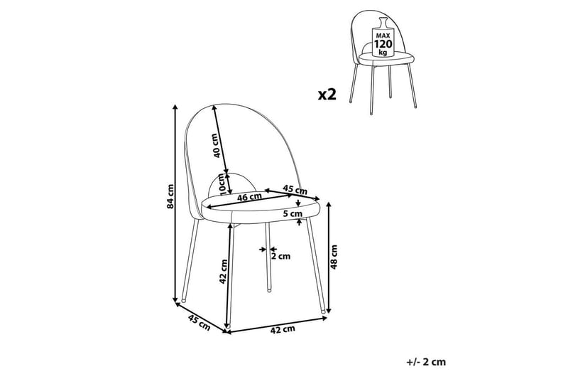 Sæt med 2 spisebordsstole Magalia - Beige, sort, guld - Møbler - Stole & lænestole - Spisebordsstole & køkkenstole