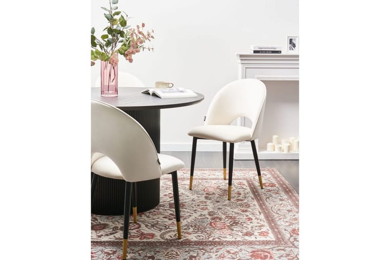 Sæt med 2 spisebordsstole Magalia - Beige, sort, guld - Møbler - Stole & lænestole - Spisebordsstole & køkkenstole