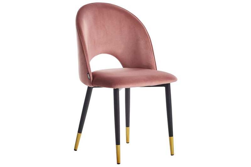 Sæt med 2 spisebordsstole Magalia - Rosa, Sort, Guld - Møbler - Stole & lænestole - Spisebordsstole & køkkenstole
