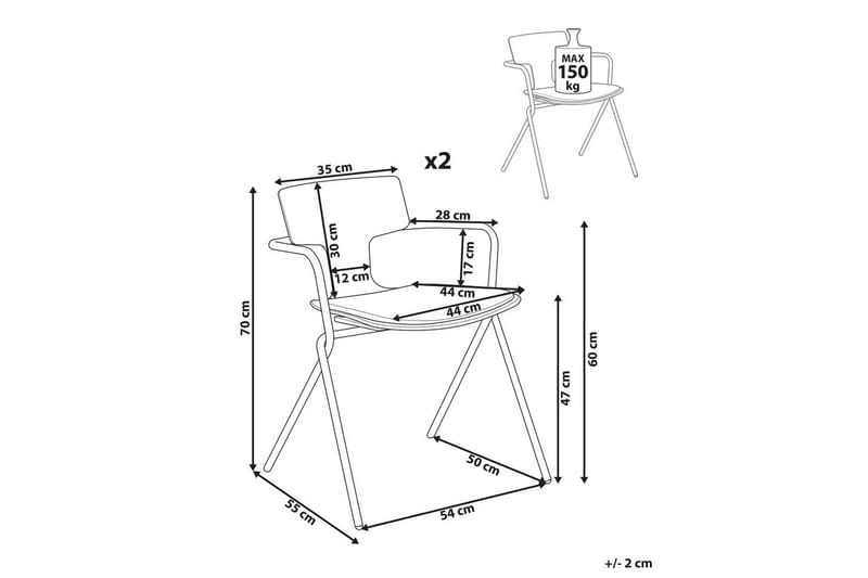 Sæt med 2 spisebordsstole Manson - Møbler - Stole & lænestole - Spisebordsstole & køkkenstole