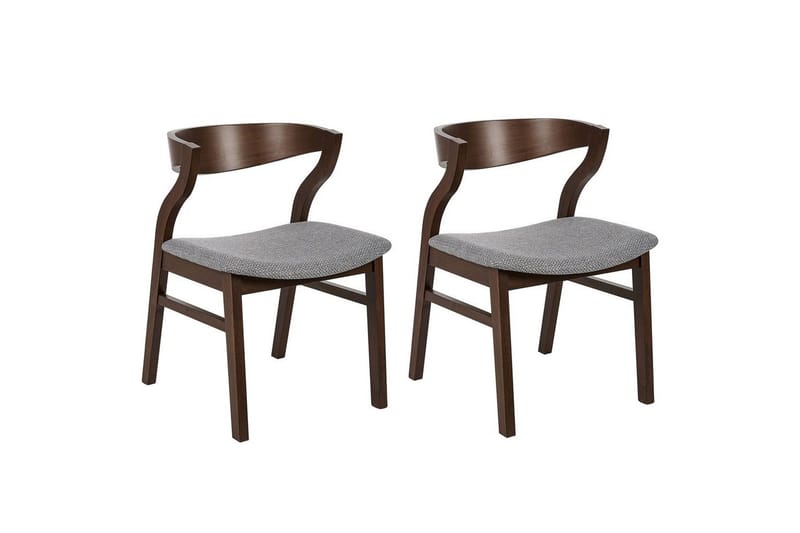 Sæt med 2 spisebordsstole Maroa, Grå, mørkt træ