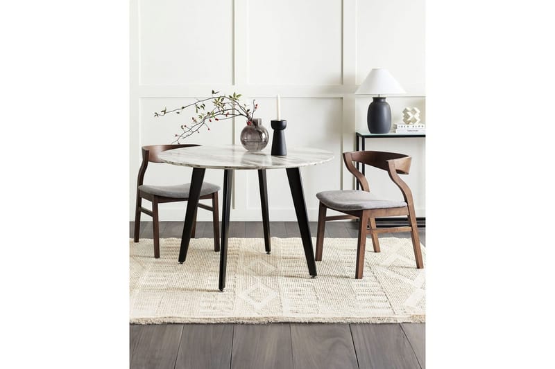 Sæt med 2 spisebordsstole Maroa - Grå, mørkt træ - Møbler - Stole & lænestole - Spisebordsstole & køkkenstole