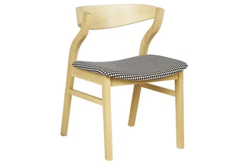 Sæt med 2 spisebordsstole Maroa - Lys træ, sort, hvid, Lyst træ, sort, hvid - Møbler - Stole & lænestole - Spisebordsstole & køkkenstole