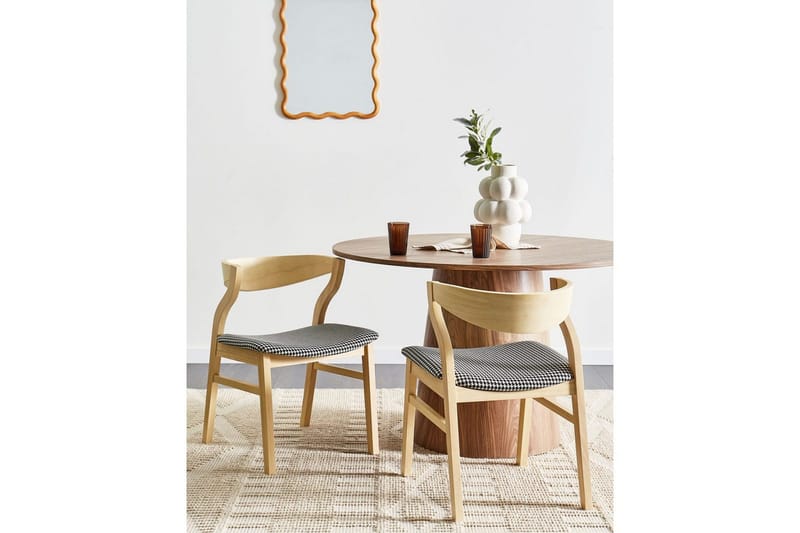 Sæt med 2 spisebordsstole Maroa - Lys træ, sort, hvid, Lyst træ, sort, hvid - Møbler - Stole & lænestole - Spisebordsstole & køkkenstole