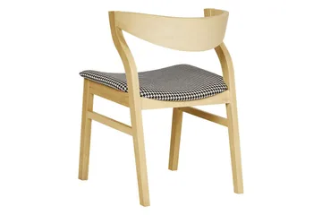 Sæt med 2 spisebordsstole Maroa - Lys træ, sort, hvid, Lyst træ, sort, hvid - Møbler - Stole & lænestole - Spisebordsstole & køkkenstole