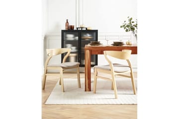Sæt med 2 spisebordsstole Maroa - Lyst træ, beige - Møbler - Stole & lænestole - Spisebordsstole & køkkenstole