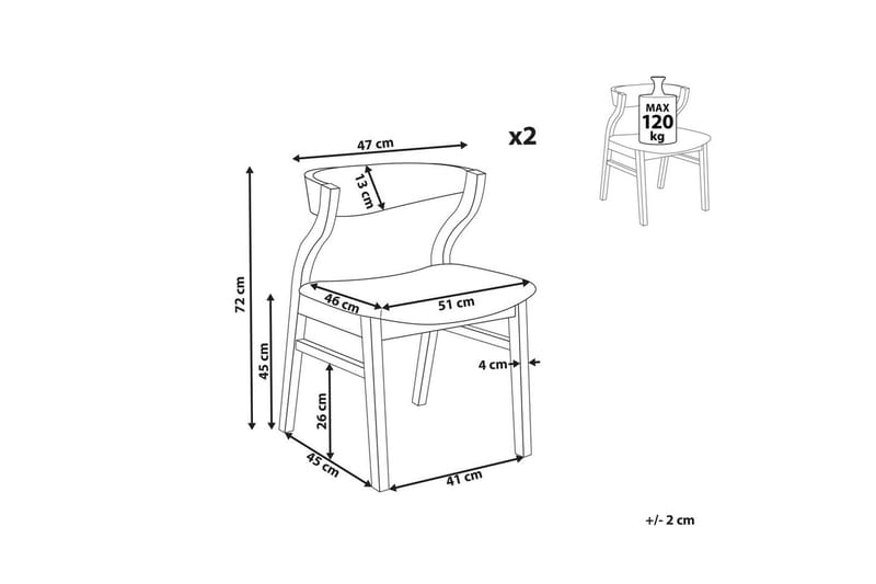 Sæt med 2 spisebordsstole Maroa - Lyst træ, beige - Møbler - Stole & lænestole - Spisebordsstole & køkkenstole